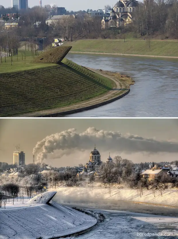 Волшебные места до и во время зимы