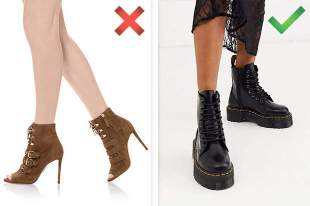 Ботинки грубые на каблуке