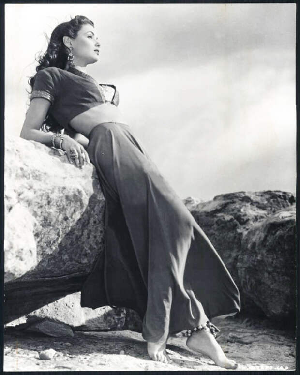Джин Тирни на съемках драмы "Закат", 1941 год.