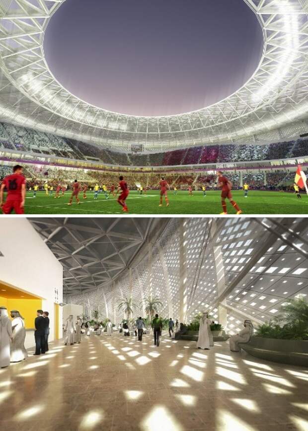 Стадион будет вмещать 40 тыс. человек и до него можно будет дойти с аэропорта пешком (Al Thumama Stadium, Катар-2022). | Фото: stadiums.at.ua.