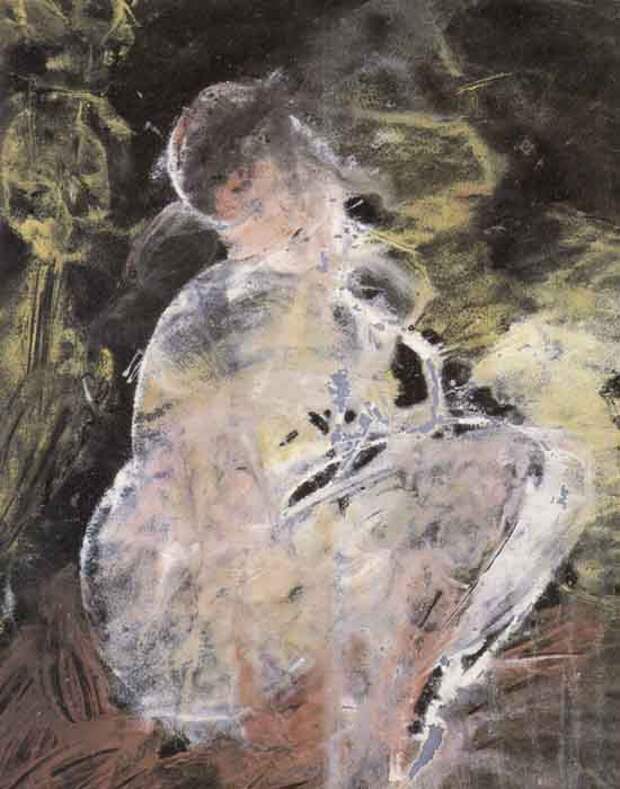 Зверев А. "Сидящая девушка", 1963