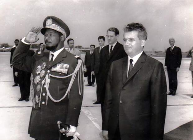 Jean-Bedel Bokassa with Nicolae Ceausescu