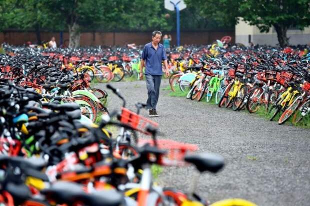 Брошенные велосипеды в Китае