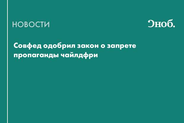 Совфед одобрил закон о запрете пропаганды чайлдфри