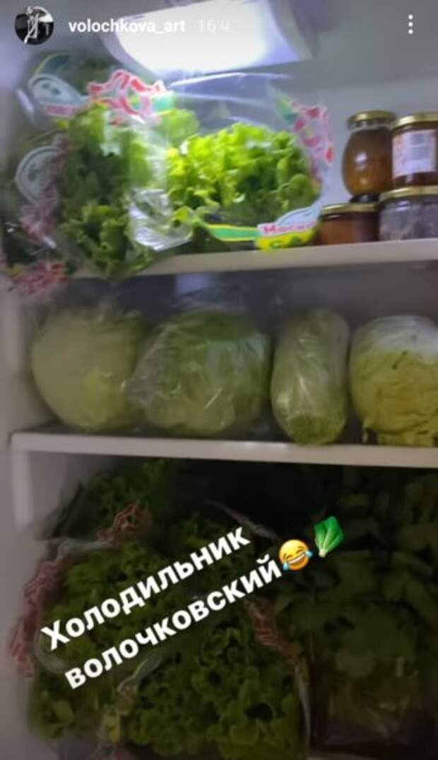 Холодильник Анастасии Волочковой: скриншот Инстаграм-сториз