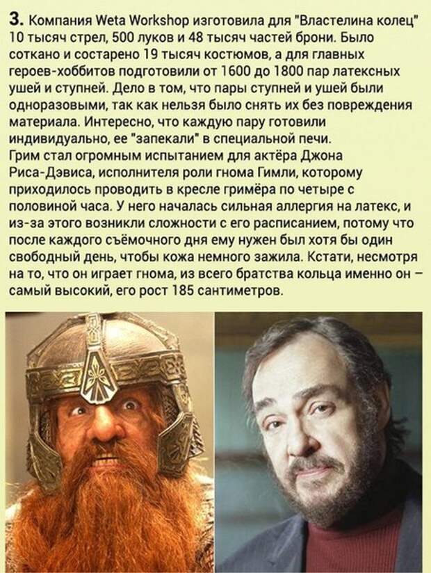 Интересные факты про трилогию Властелин колец. Часть 1. Интересные факты про трилогию Властелин колец. Часть 1.