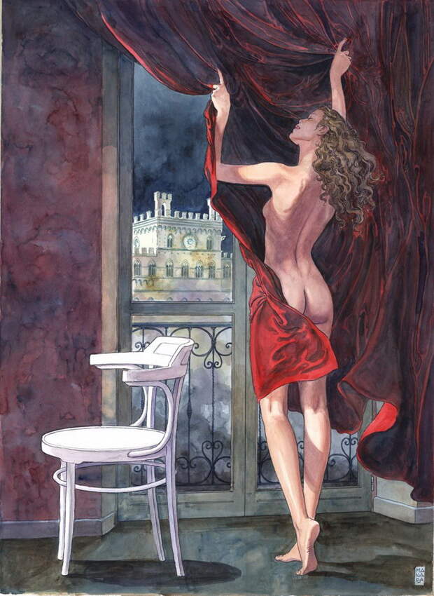 Художники и их музы: картины Milo Manara