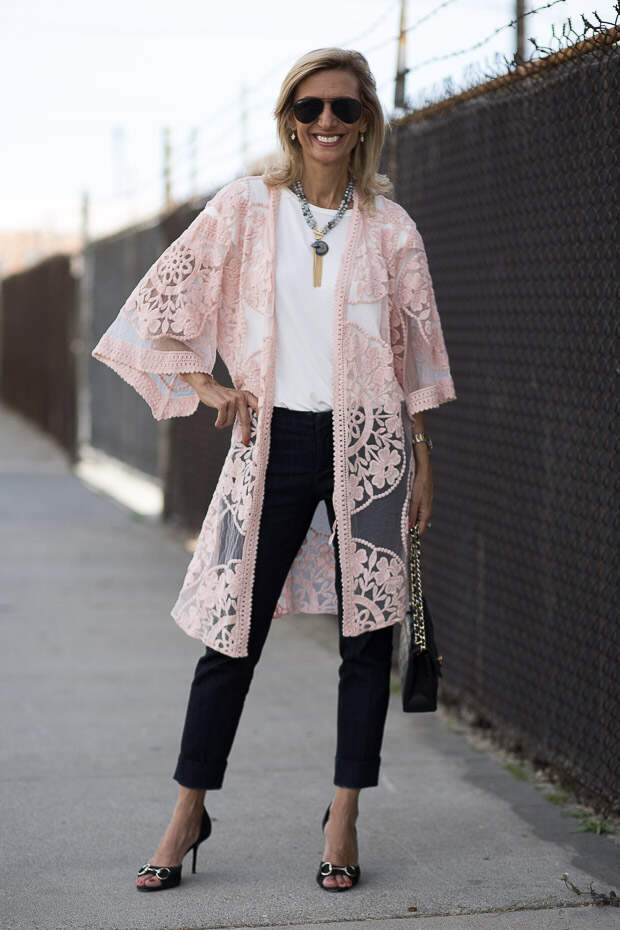 blush lace jacket