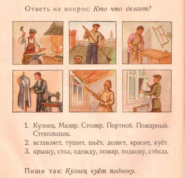 Гендерные стереотипы — продукт устоявшейся системы консервативных шаблонов. Так ещё в советских учебниках мужчины изображались как люди профессий / Букварь, 1 класс, 1959 год