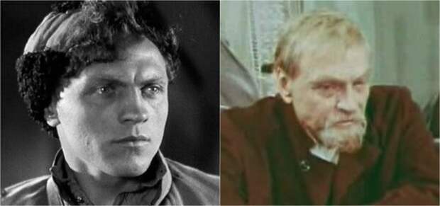 Леонид Кмит в фильмах "Чапаев" (1934) и "Кортик" (1973)