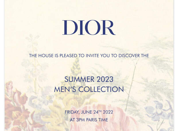 Прямая трансляция с показа мужской коллекции Dior Summer 2023
