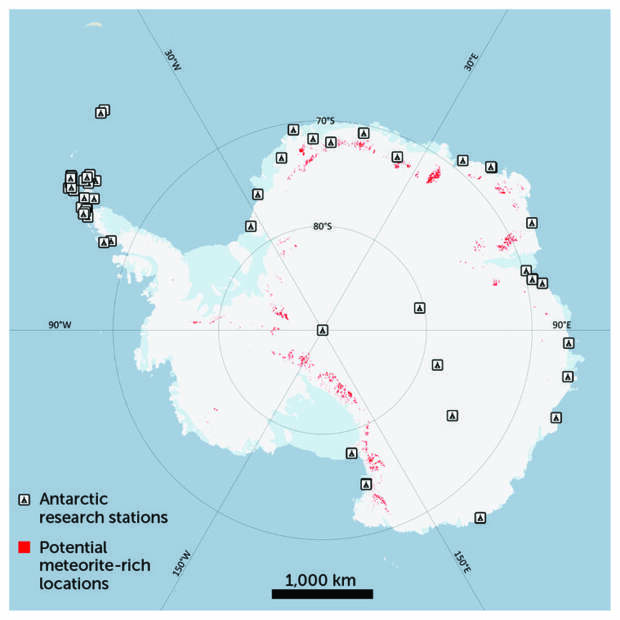 В снегах Антарктиды скрываются 300 000 метеоритов