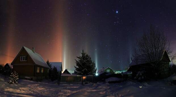 Light Pillars In Russia