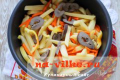 Почки свиные с овощами в мультиварке