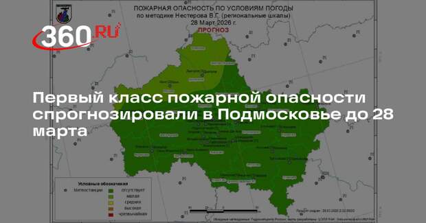 Первый класс пожарной опасности спрогнозировали в Подмосковье до 28 марта