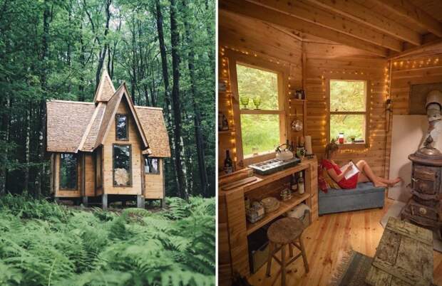 На участке лучшего друга в горах Катскилл, Джейкоб вместе с братом построили готическую хижину для отдыха на выходных. На участке лучшего друга в горах Катскилл, Джейкоб вместе с братом построили готическую хижину для отдыха на выходных.