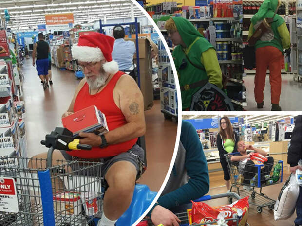 Экстравагантные покупатели Walmart walmart, люди, магазин, мода, одежда