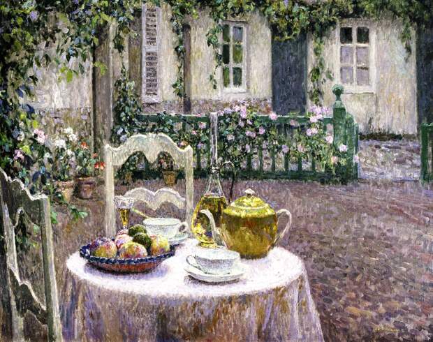 "Стол накрыт посреди двора..." Французский художник Henri Eugène Augustin Le Sidaner (1862 - 1939)