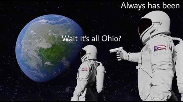 Мем про астронавта с пистолетом