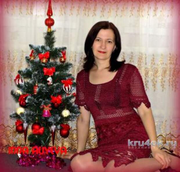 Модные вязаные платья крючком
