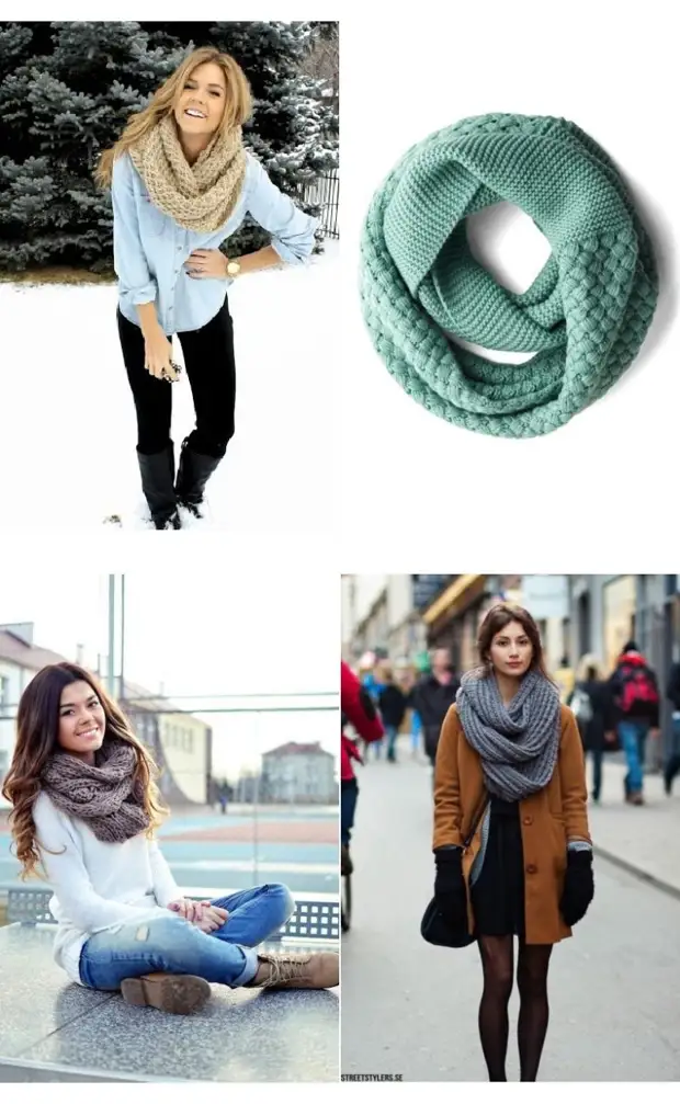 Как правильно одеть шарф хомут