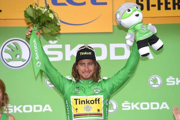 День Петера Сагана в отрыве во время 10 этапа, в зеленой футболке. (фото: Tim de Waele/TDWSport.com)