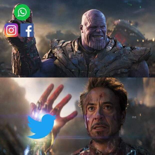 Глобальный сбой Facebook, Instagram и WhatsApp: шутки и мемы