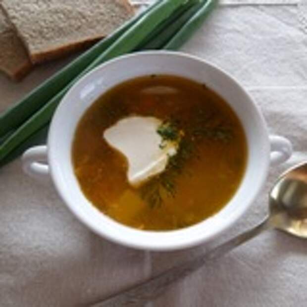 Рассольник с булгуром и маринованными огурцами