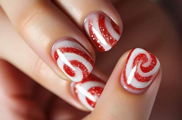 Сияние на кончиках пальцев: красивые идеи рождественского маникюра с блестками