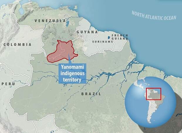Территория, на которой живут племена индейцев яномамо Амазония, амазонка, аэрофотосъемка, джунгли, племена