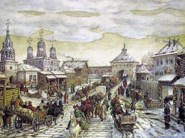 Васнецов А.М. У Мясницких ворот Белого города в XVII в. 1926 г.