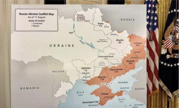 После того, как Зеленский увидел эту карту у президента США Дональда Трампа, он окончательно потерял связь с реальностью