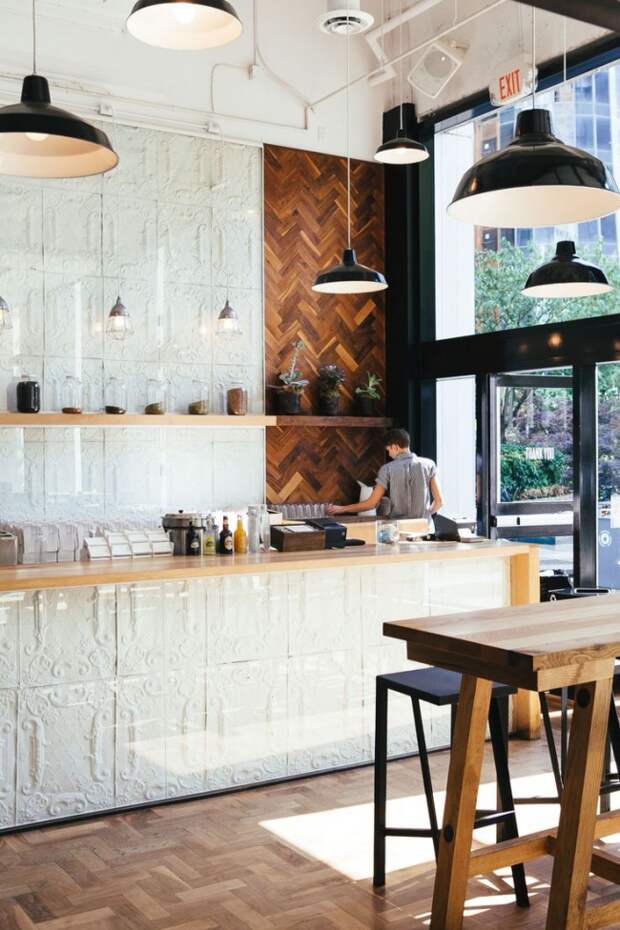 Декорирование стены гипсом в интерьере кухни в стиле лофт