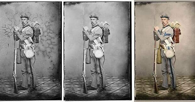 Джозеф Дор, приблизительно 1862 год колоризация, мастер, прошлое, реставрация, снимок, фотограф, фотография