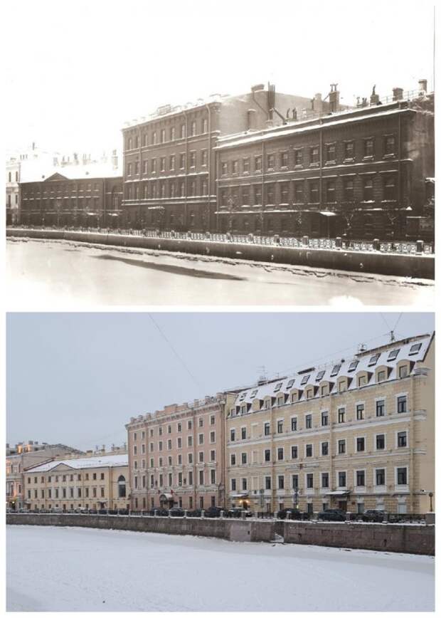 Набережная реки Мойки, дома 74,76,78~1900 и 2021