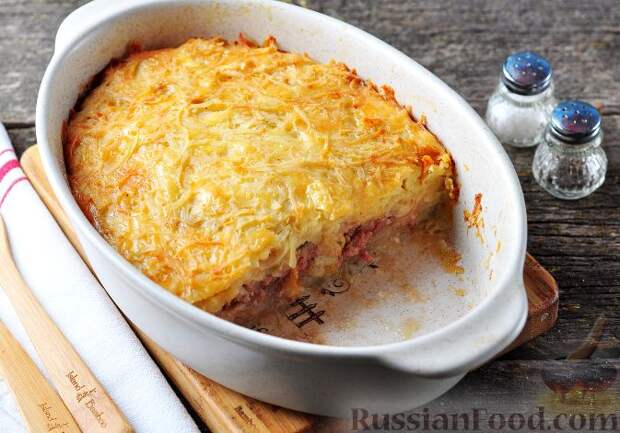 Фото к рецепту: Запеканка из картофеля и мясного фарша