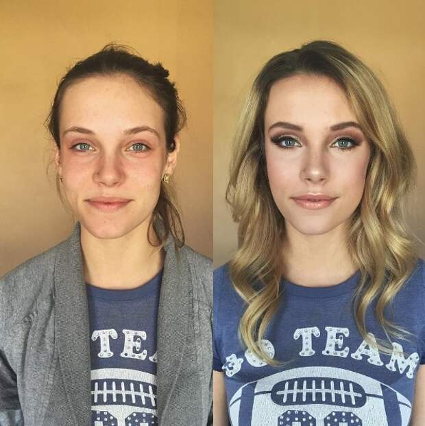 5. Мягкое сияние до и после, до и после макияжа, макияж