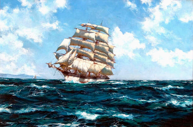 American Windjammer Under Full Sail (700x461, 475Kb)