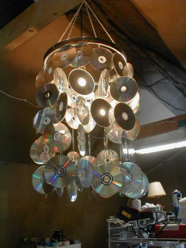 Светильники из cd дисков