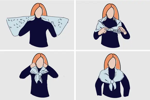 Как красиво завязать платок на шее - 12 способов