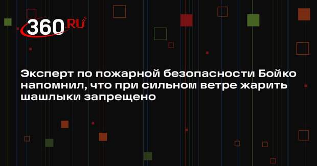 Эксперт по пожарной безопасности Бойко напомнил, что при сильном ветре жарить шашлыки запрещено