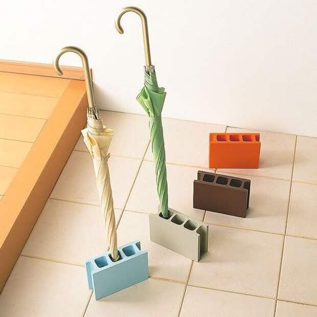 What a great way to store or dry your umbrellas: 