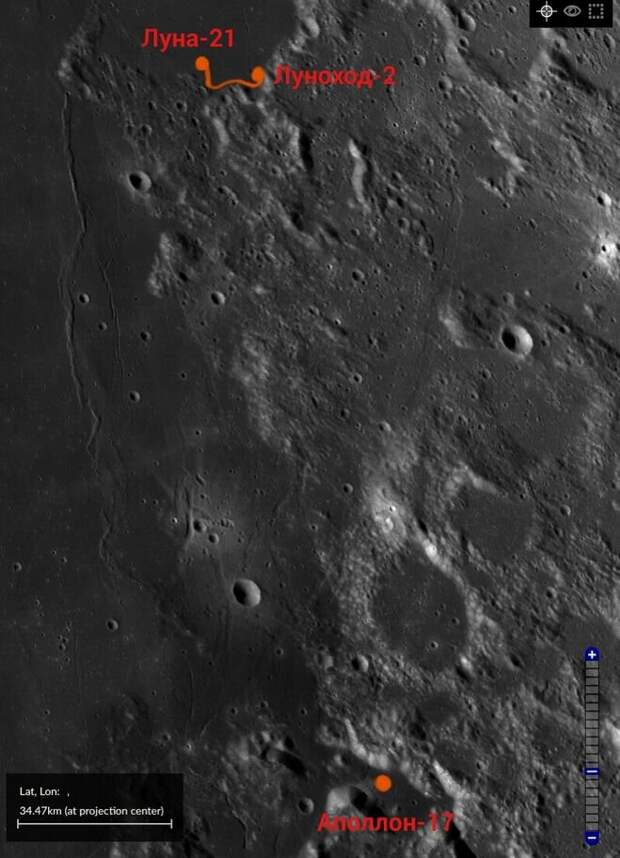 Источник: http://www.bolshoyvopros.ru/questions/3006886-kuda-ehal-lunohod-2-k-mestu-posadki-astronavtov-apollon-17.html