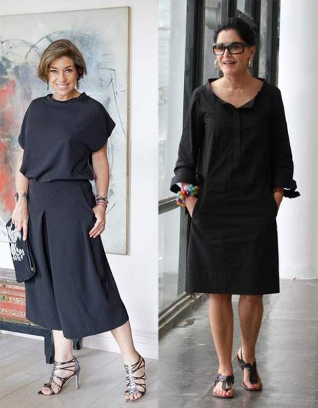 Черное платье для женщин за 50 лет