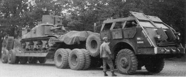Американский танк T10 на платформе для перевозки. Германия, 1945 год. | Фото: panzerserra.blogspot.com.