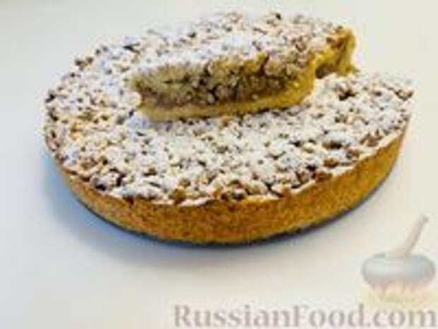 Фото к рецепту: Немецкий яблочный пирог с грецкими орехами