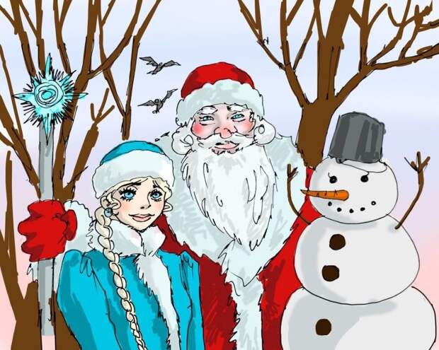Дед Мороз и сопровождающие его лица дед мороз, интересно, миф, новый год, сказка, сказки, сказочный персонаж, снегурочка