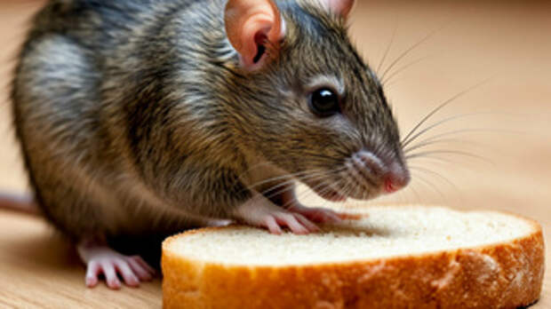 Крыса ест хлеб / Изображение сгенерировано shedevrum.ai / amic.ru