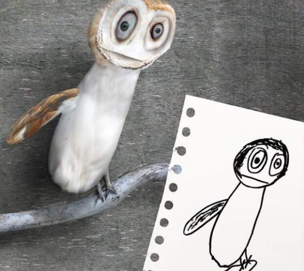 Как выглядели бы животные, созданные по детским рисунком