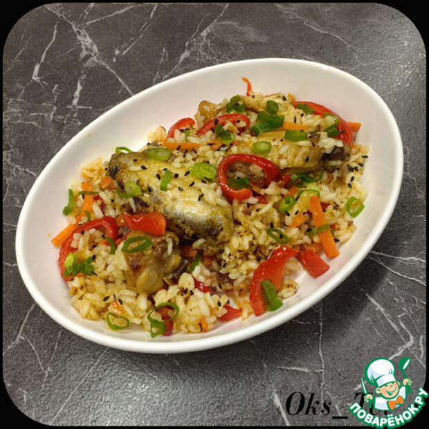 Тяхан с курицей и овощами